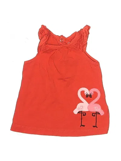 Pre-owned Just One You Made By Carter's Babies' Sleeveless Top Orange Sweetheart Neckline Tops