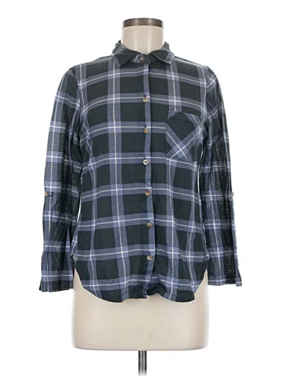 Pre-owned Just Polly 3/4 Sleeve Blouse In Blue