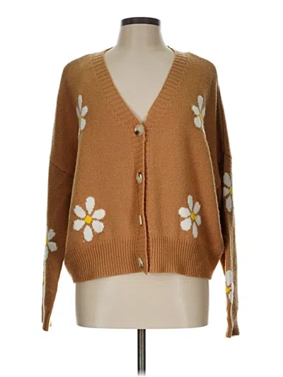 Pre-owned Just Polly Cardigan Sweater In Brown