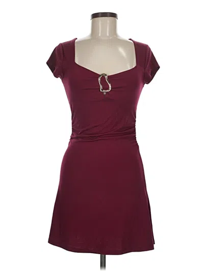 Pre-owned Just Polly Casual Dress In Burgundy