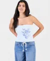 Just Polly Juniors' Embellished Strapless Top In Multi