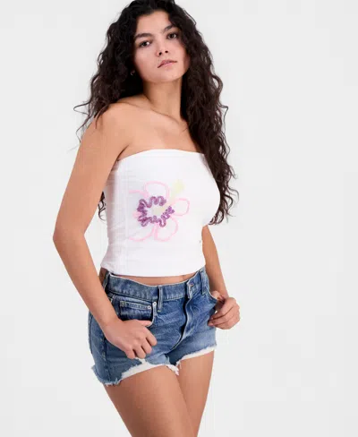 Just Polly Juniors' Embellished Strapless Top In Multi