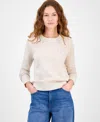 Just Polly Juniors' Embroidered Novelty Crewneck Sweater In Neutral