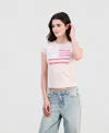 Just Polly Juniors' Patchwork Flag Short-sleeve T-shirt In Multi