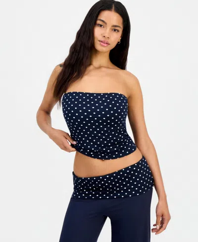 Just Polly Juniors' Polka-dot Tube Top In Black