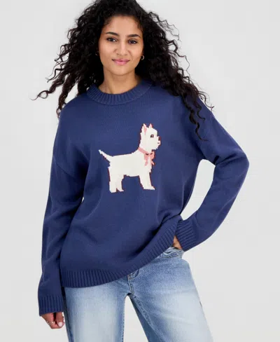 Just Polly Juniors' Teddy Bear Tunic Sweater In Crown Blue