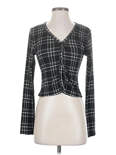 Pre-owned Just Polly Long Sleeve Blouse In Black