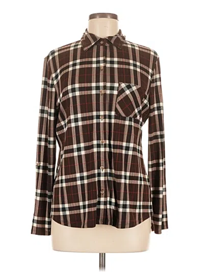 Pre-owned Just Polly Long Sleeve Blouse In Brown