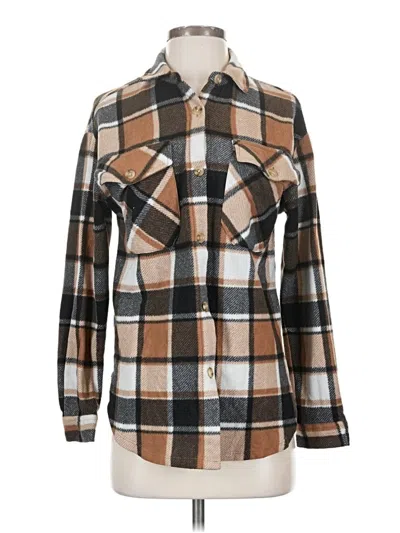Pre-owned Just Polly Long Sleeve Blouse In Brown