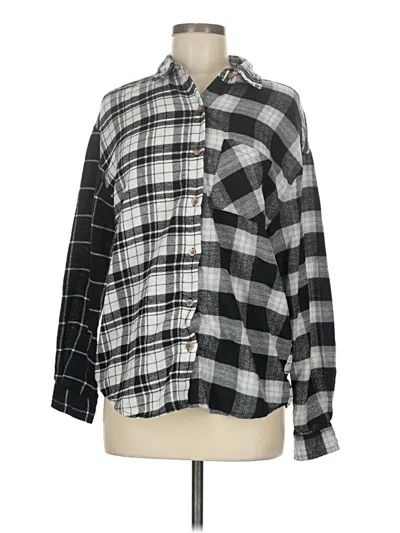 Pre-owned Just Polly Long Sleeve Blouse In Gray