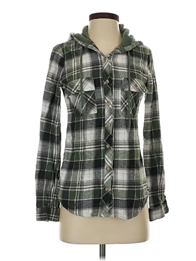 Pre-owned Just Polly Long Sleeve Blouse In Green