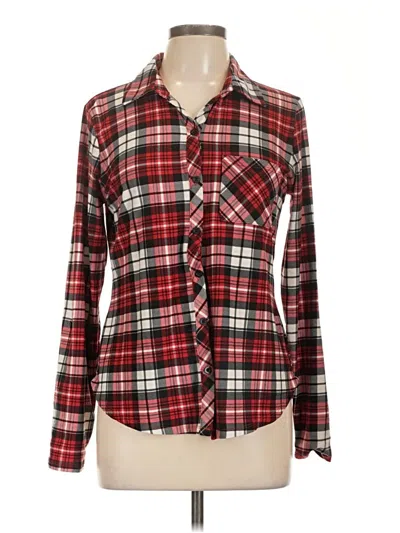 Pre-owned Just Polly Long Sleeve Blouse In Red