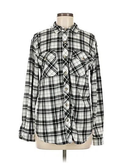 Pre-owned Just Polly Long Sleeve Blouse In Silver