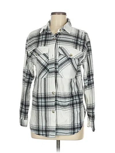 Pre-owned Just Polly Long Sleeve Blouse In Silver