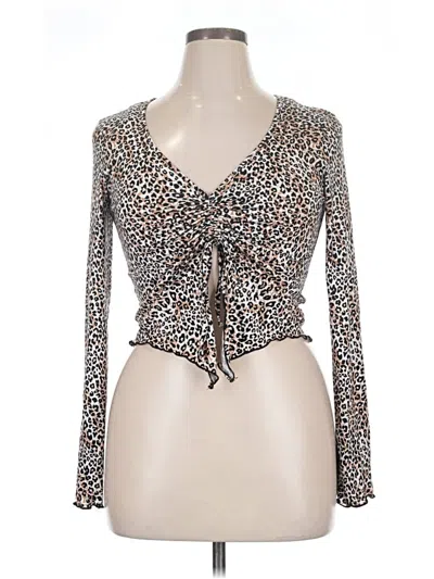 Pre-owned Just Polly Long Sleeve T-shirt In Brown