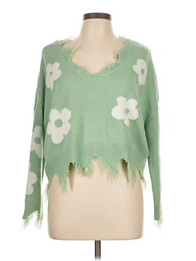 Pre-owned Just Polly Pullover Sweater In Green