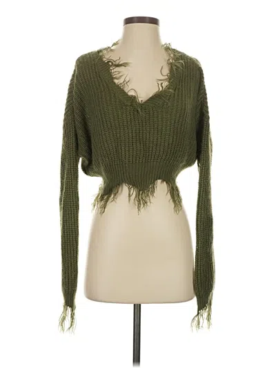Pre-owned Just Polly Pullover Sweater In Green
