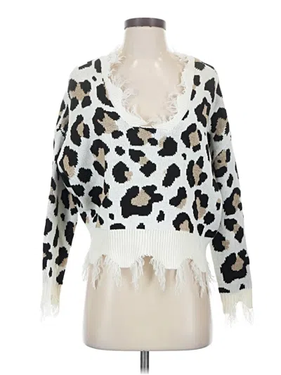 Pre-owned Just Polly Pullover Sweater In White