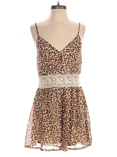Pre-owned Just Polly Romper In Brown