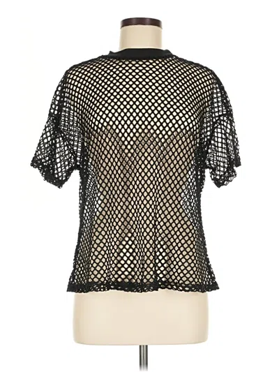 Pre-owned Just Polly Short Sleeve Blouse In Black