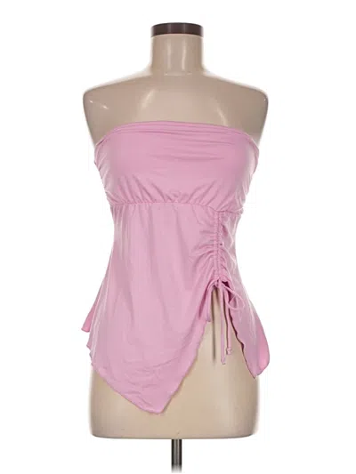 Pre-owned Just Polly Sleeveless Top Pink Strapless Neckline Tops