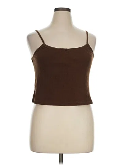 Pre-owned Just Polly Tank Top Brown Strapless Neckline Tops