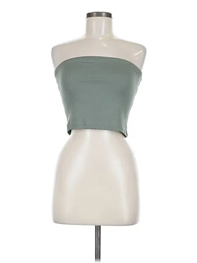 Pre-owned Just Polly Tube Top Green Strapless Neckline Tops