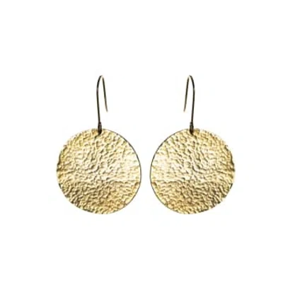 Just Trade Asha Large Circle Drop Earrings In Brass