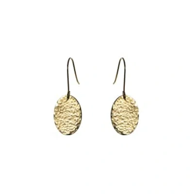 Just Trade Asha Oval Small Drop Earrings In Brass