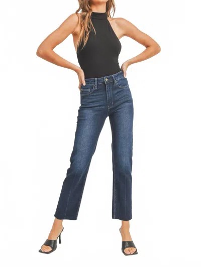 Just Usa Classic Straight Leg Jeans In Dark Wash In Blue