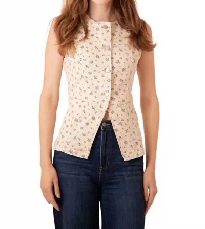 Just Usa Connie Denim Vest In White In Neutral