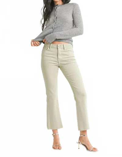 Just Usa Cropped Flare Jeans In Parsley In Neutral