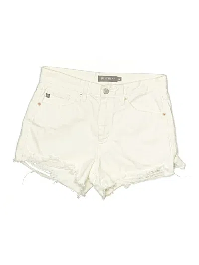Pre-owned Just Usa Denim Shorts In White