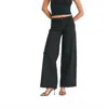 Just Usa Not So Far Away Relaxed Wide Leg Jeans In Black In Black