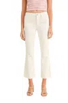 Just Usa Tujunga Cropped Flare Leg Pants In White In Multi