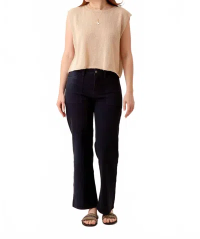 Just Usa Utility Pocket Relaxed Straight Leg Jeans In Black In Brown