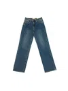 Just Usa Women Super High Rise Relaxed Straight Jean In Dark Denim In Blue