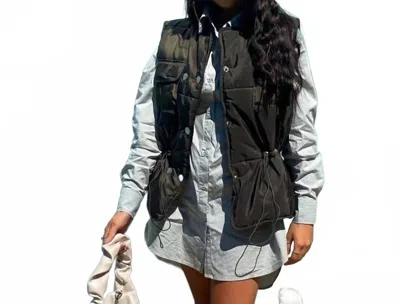 Just Your Outfit Jen Puffer Vest In Black