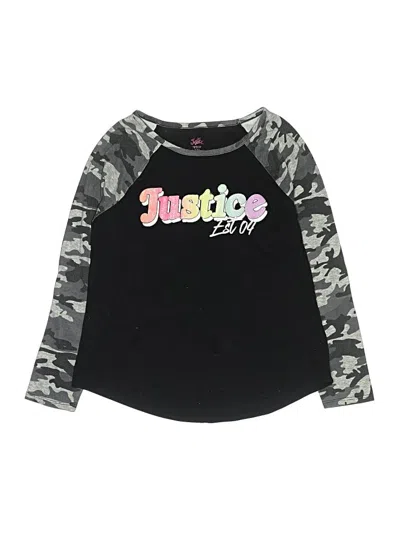 Pre-owned Justice Kids' 3/4 Sleeve T-shirt In Black