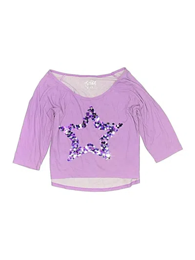Pre-owned Justice Kids' 3/4 Sleeve T-shirt In Purple