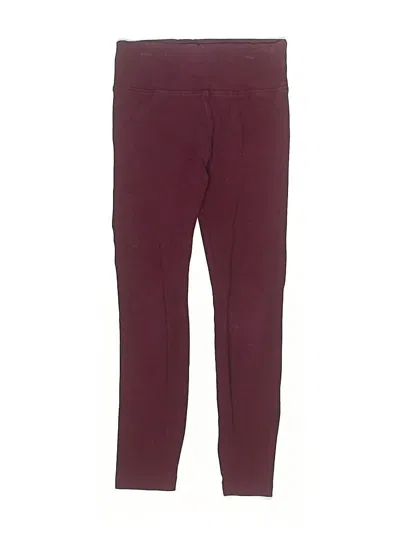 Pre-owned Justice Kids' Active Pants In Burgundy
