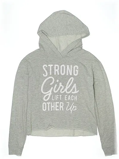 Pre-owned Justice Active Kids' Pullover Hoodie In Gray