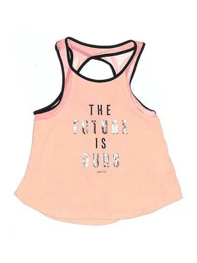 Pre-owned Justice Active Kids' Tank Top Pink Halter Neckline Tops