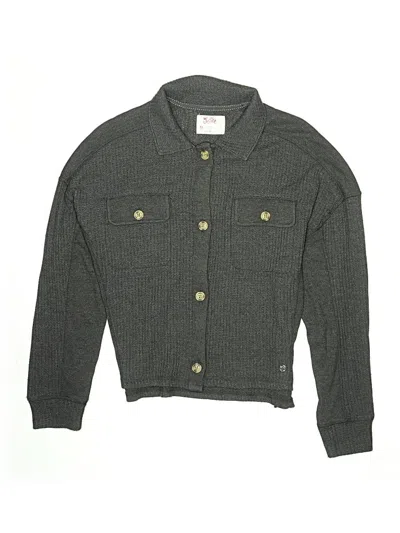 Pre-owned Justice Kids' Cardigan Sweater In Gray