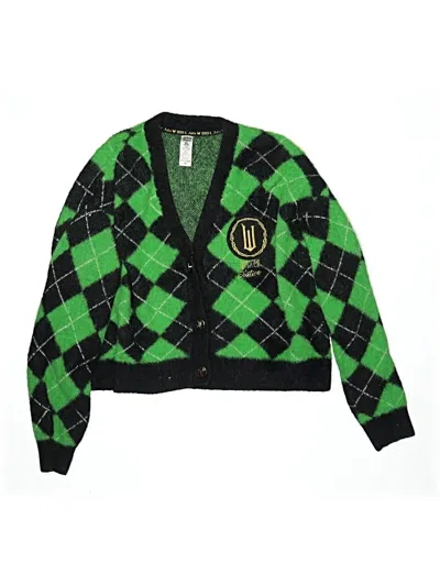 Pre-owned Justice Kids' Cardigan Sweater In Green