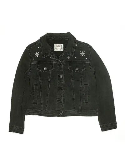 Pre-owned Justice Kids' Denim Jacket In Black
