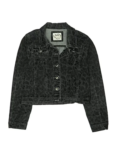 Pre-owned Justice Kids' Denim Jacket In Black
