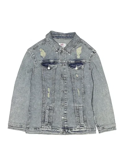 Pre-owned Justice Kids' Denim Jacket In Gray