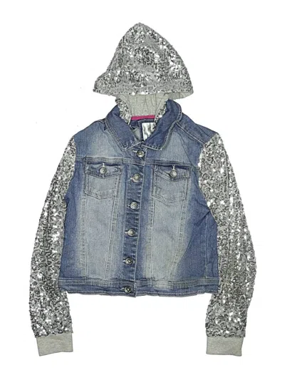 Pre-owned Justice Kids' Denim Jacket In Silver