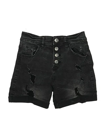 Pre-owned Justice Kids' Denim Shorts In Black